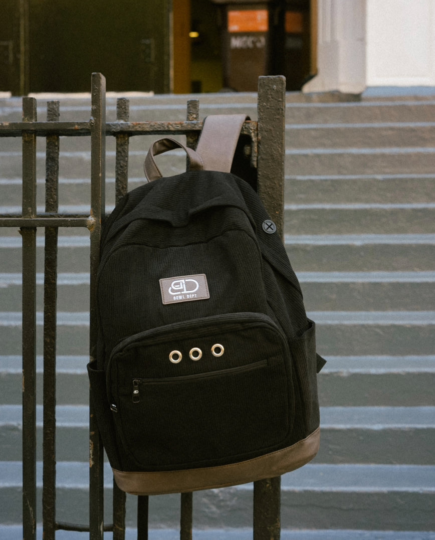 Black Corduroy Back Pack
