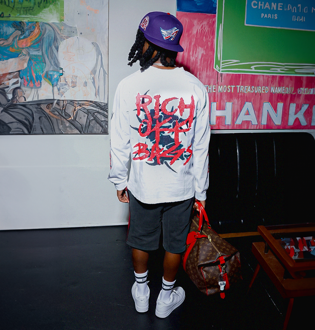 Rich off bags long sleeve (White)
