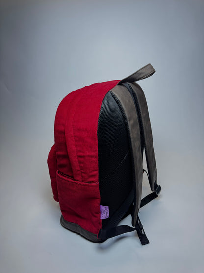 Red Corduroy Back Pack