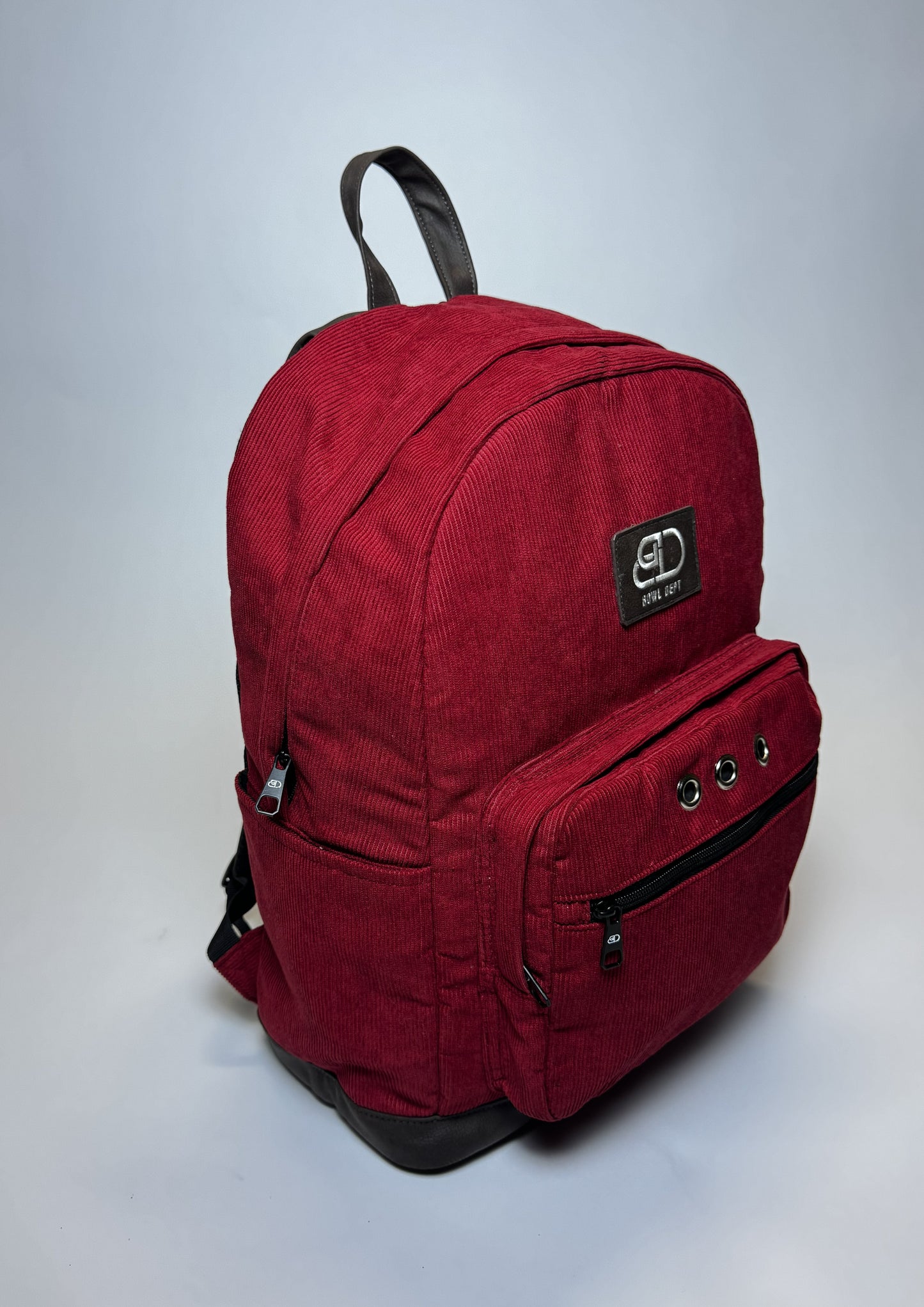 Red Corduroy Back Pack