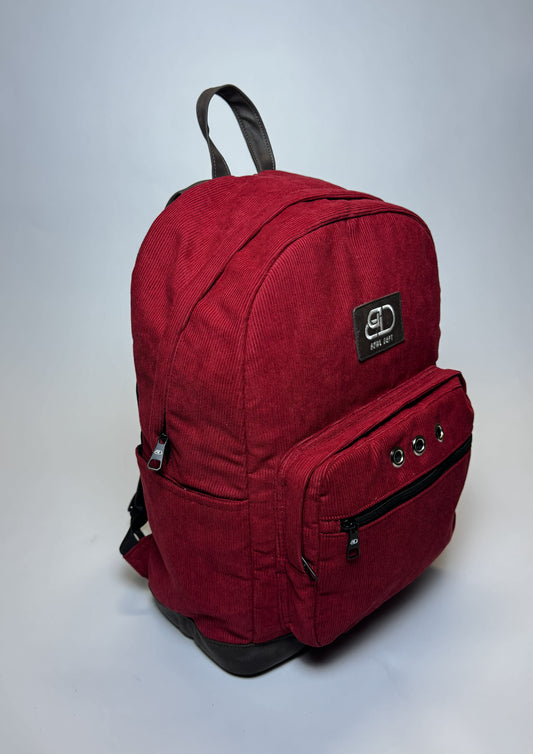 Red Corduroy Back Pack