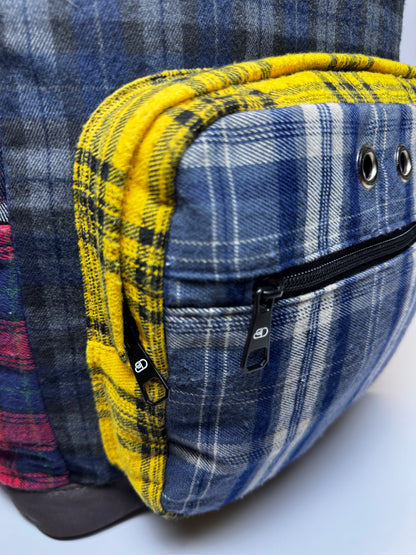 "What The" Plaid Back Pack