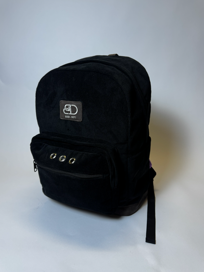 Black Corduroy Back Pack