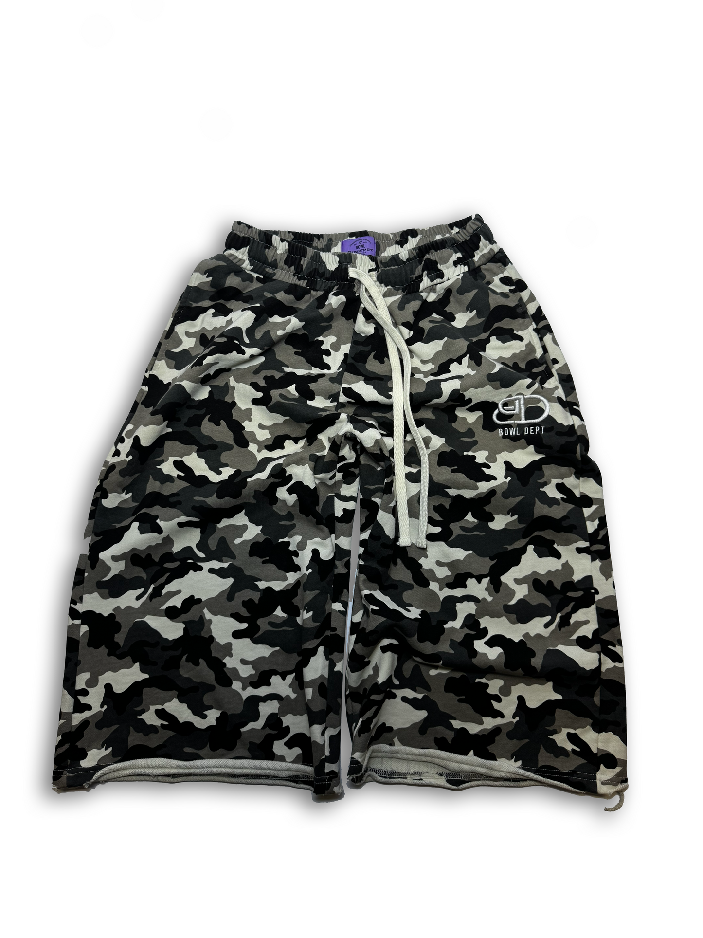 White Camo 3/4 Shorts